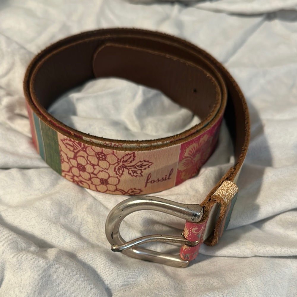 Fossil Women's Leather Multicolor Belt